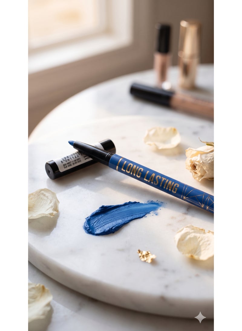 Professional Longlasting Eye Pencil - Shade 110 Electric Blue - 2-in-1 Kohl & Eyeliner - Waterproof - Image 2