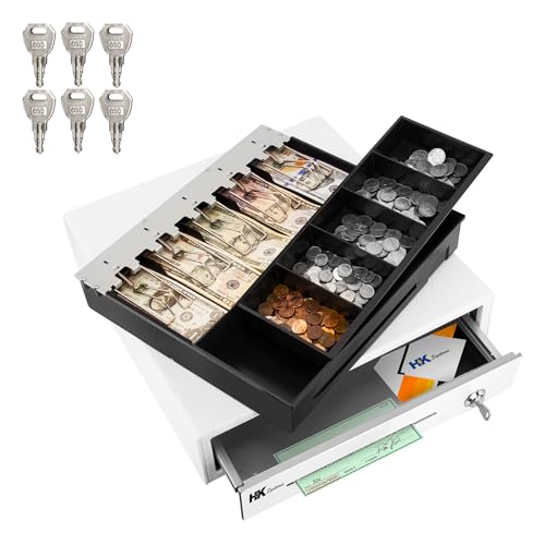 HK SYSTEMS 16inch "Stainless Steel" Front White Heavy Duty POS Interface Cash Drawer with 5Bill/5Coin - Image 2
