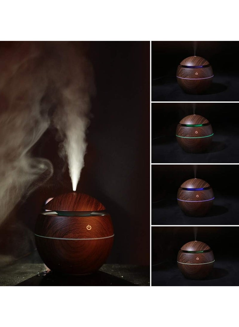 Generic - Hanso Ultrasonic Aroma Humidifier with Color-Changing LED Lights - 130ml Capacity, Pure Water Atomization Chip, Delightfully Fresh Air for Any Environment (Light Wood) - Image 1