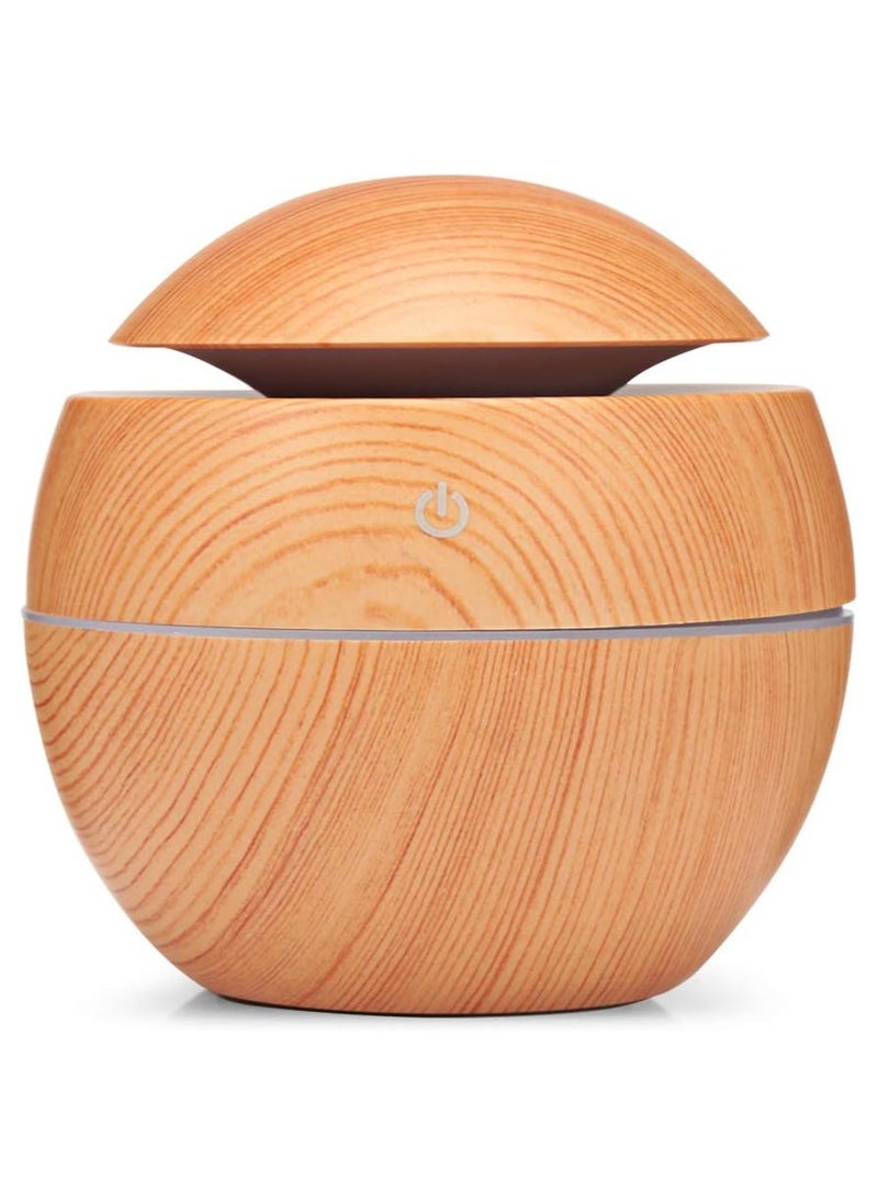 Generic - Hanso Ultrasonic Aroma Humidifier with Color-Changing LED Lights - 130ml Capacity, Pure Water Atomization Chip, Delightfully Fresh Air for Any Environment (Light Wood) - Image 1