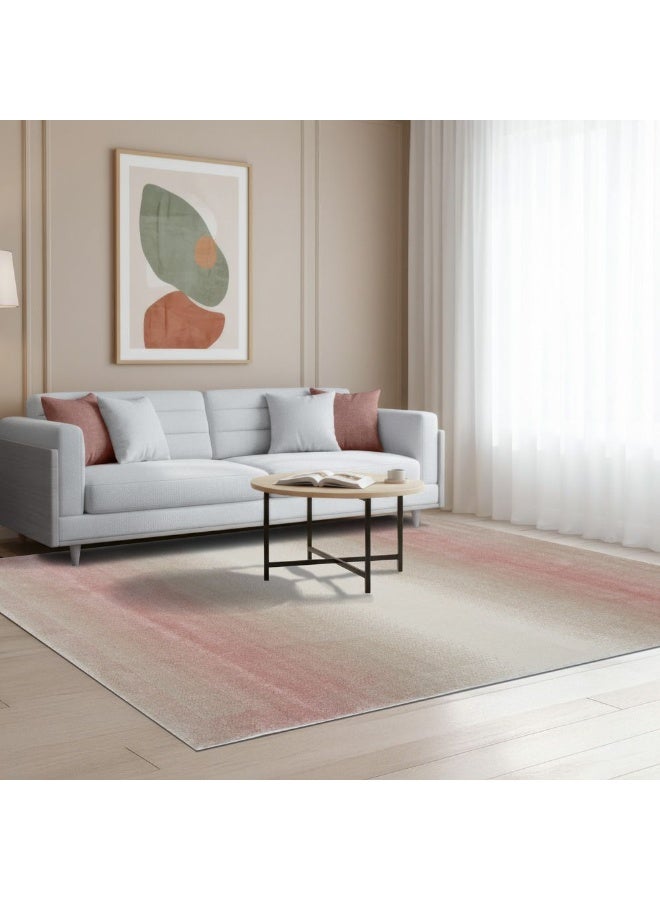 DANUBE HOME Sahara Modern Abstracts Rug | Washable Modern Rugs Style | Polypropylene + Polyester Area Rug Floor Covering | Indoor Carpet For Living Room Dining Bedroom 240X340cm-Pink - Image 2