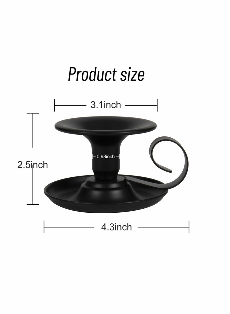 Excefore Taper Candle Stick Holder, Retro Iron Simple Black Candlestick Holders Candlelight Stand for Party Wedding Table Home Decoration 2Pcs - Image 3