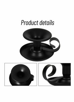 Excefore Taper Candle Stick Holder, Retro Iron Simple Black Candlestick Holders Candlelight Stand for Party Wedding Table Home Decoration 2Pcs  - Image 4