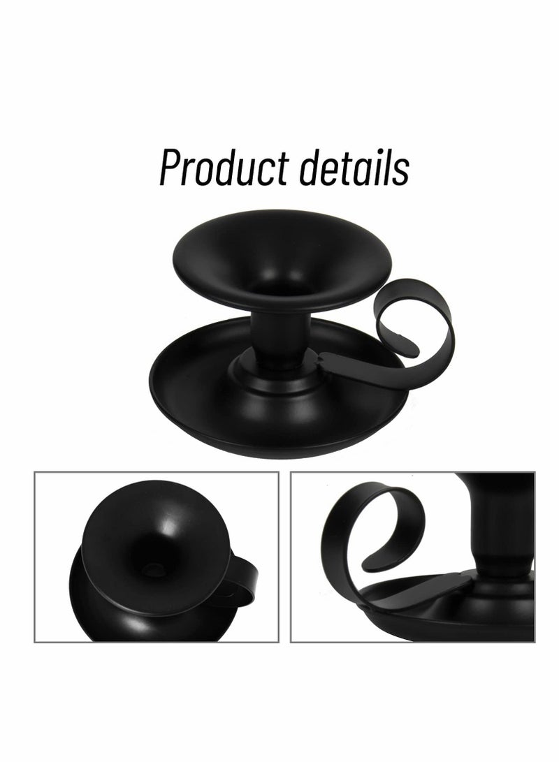 Excefore Taper Candle Stick Holder, Retro Iron Simple Black Candlestick Holders Candlelight Stand for Party Wedding Table Home Decoration 2Pcs - Image 4