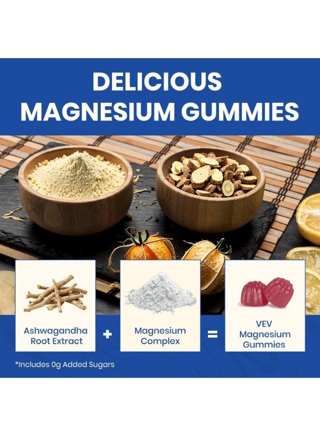 VEV 14-in-1 Magnesium Gummies – with Ashwagandha, L-Theanine, Vitamin D3 & Zinc, Edible Healthcare Dietary - Image 3