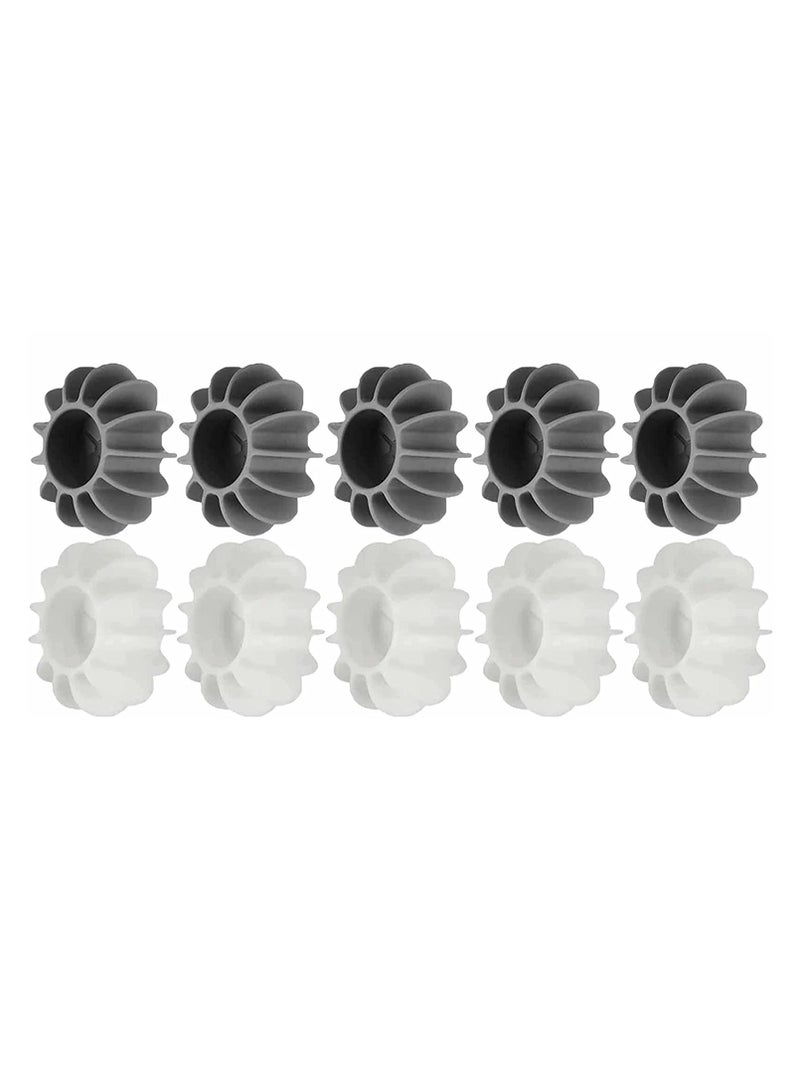 SYOSI 10 Pcs Silicone Dryer Balls, Reusable Dryer Balls for Anti-winding Clothes & Deep Cleaning Natural Fabric Softener for Reduce Clothing Wrinkles (Gray, White) - Image 1