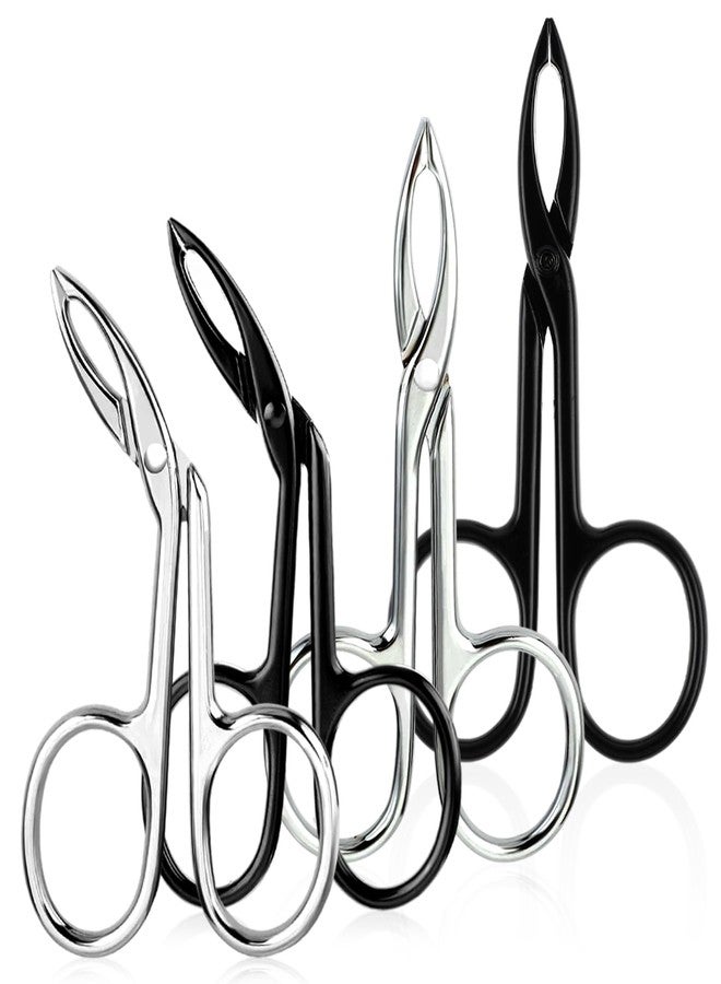 Thrymme 4 Pcs Scissor Tweezers for Eyebrows, Stainless Steel Scissor Tweezers, Straight Tip Scissors And Slanted Tip Tweezer for Facial Hair Care, Precision Trimming & Shaping - Image 1