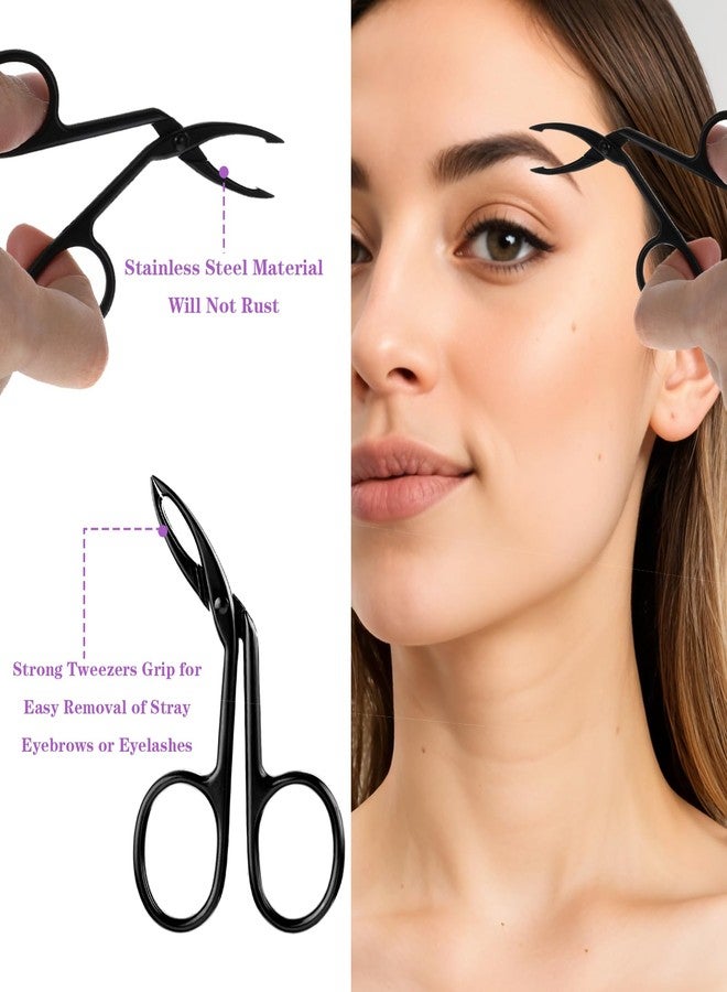 Thrymme 4 Pcs Scissor Tweezers for Eyebrows, Stainless Steel Scissor Tweezers, Straight Tip Scissors And Slanted Tip Tweezer for Facial Hair Care, Precision Trimming & Shaping - Image 4