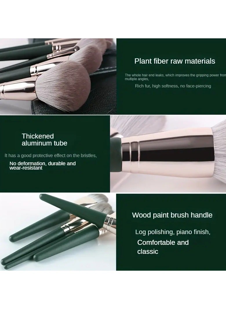 أوريتي فرش المكياج 14pcs فرشاة احترافية مجموعة أخضر ناعم مسحوق الأساس الوجه العين الحاجب الظل-أ - Image 3