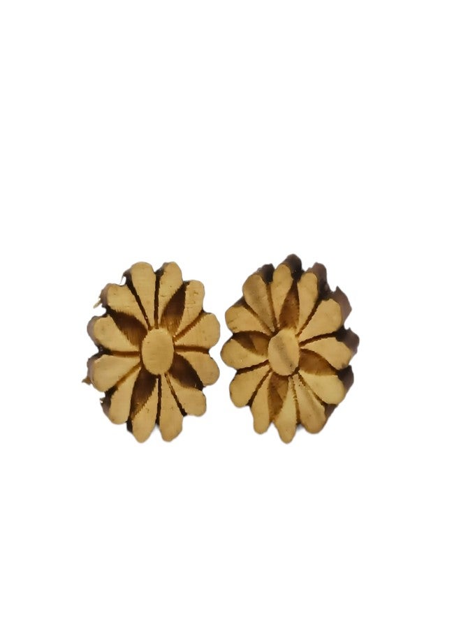 Dev Samagri Original Tulsi Wooden Earrings| Handmade Tops/Tups for Girls & Women - Image 1