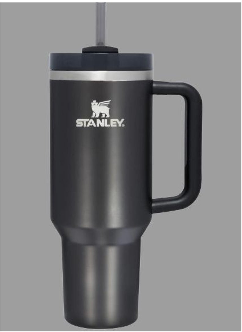 Stanley - Stanley Quencher H2.0 FlowState Vacuum Insulated Tumbler – 40 oz Black Stainless Steel Travel Mug with Lid & Straw – Double-Walled Leakproof Design – Keeps Drinks Hot/Cold for Hours – Durable & Portable - Image 1