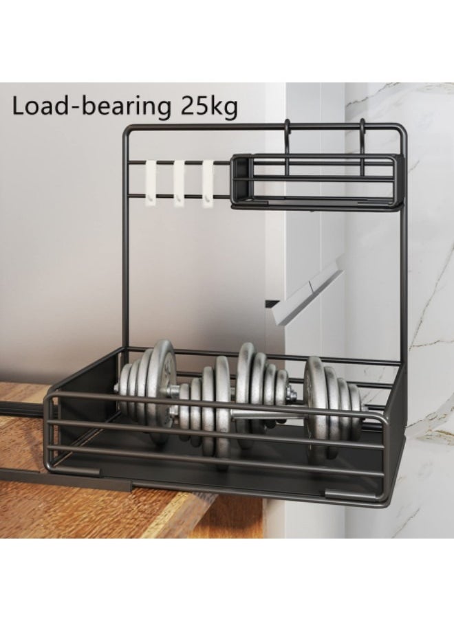 Generic - Under Sink Organizer, Under Bathroom Sink Storage 2 Tier Organizer Bath Collection Baskets with Hooks, Under Sink Shelf Organizer Rack Black - Image 1