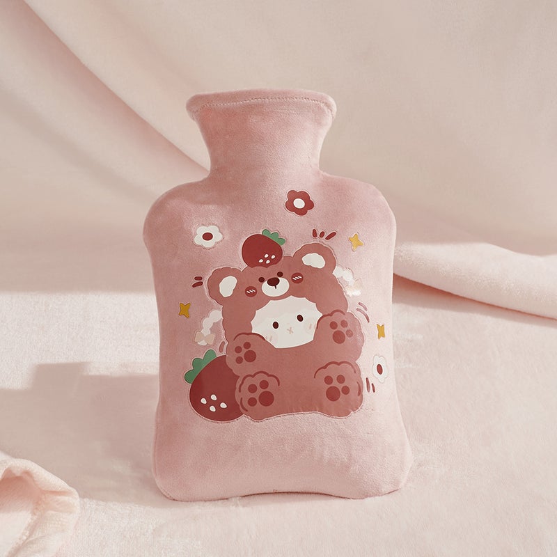 Water-Filled Water Bag Student Cute Water Injection Warm Handbag Girl Portable Cartoon Cute Plush Hand Warmer Artifact - Image 1