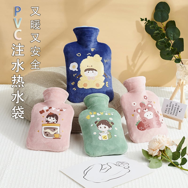 Water-Filled Water Bag Student Cute Water Injection Warm Handbag Girl Portable Cartoon Cute Plush Hand Warmer Artifact - Image 5