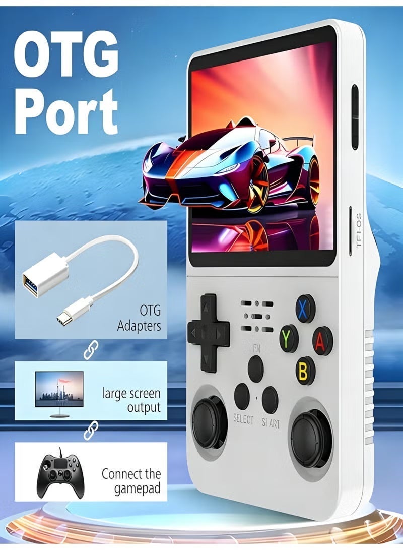 Ump R36S Retro Handheld Game Console, Video Game Console,Portable Pocket Arcade,Built-in 128G,with 36000+ Games, 3.5 Inch IPS Display, Open Source Linux Emulator System, Portable Pocket Arcade, OTG Supported, Expandable to 256GB, Birthday/Holiday Gifts - Image 3