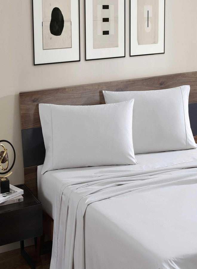 Kenneth Cole - Sheet Set, Breathable Percale Cotton Bedding, 200 Thread Count, Deep Pockets & Moisture Wicking, Solid Home Decor (Cool Zone Grey, Full) - Image 2