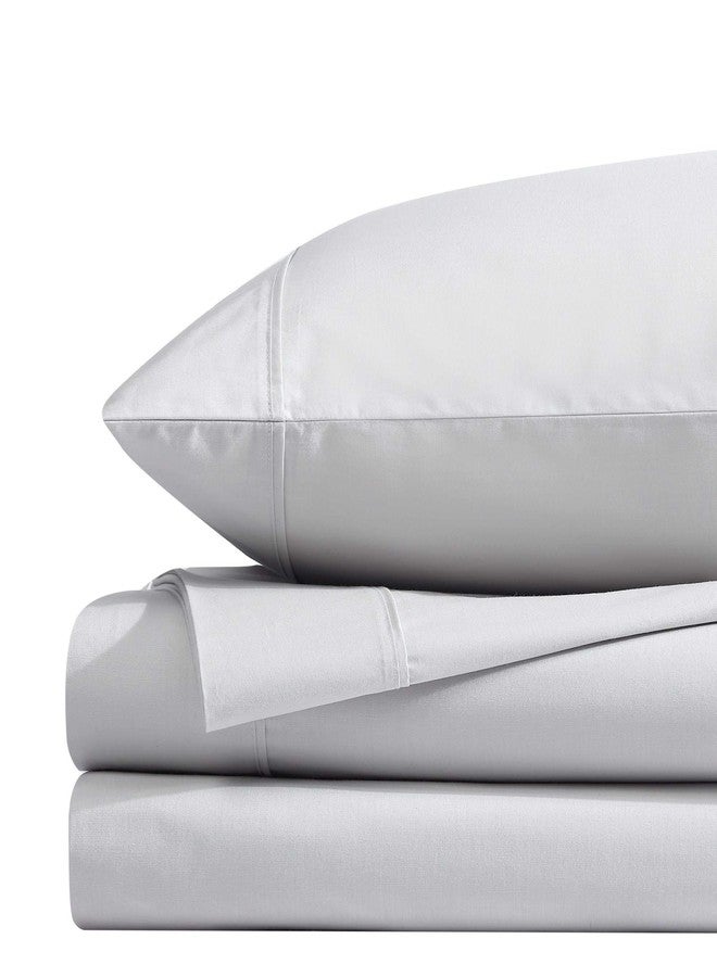 Kenneth Cole - Sheet Set, Breathable Percale Cotton Bedding, 200 Thread Count, Deep Pockets & Moisture Wicking, Solid Home Decor (Cool Zone Grey, Full) - Image 1