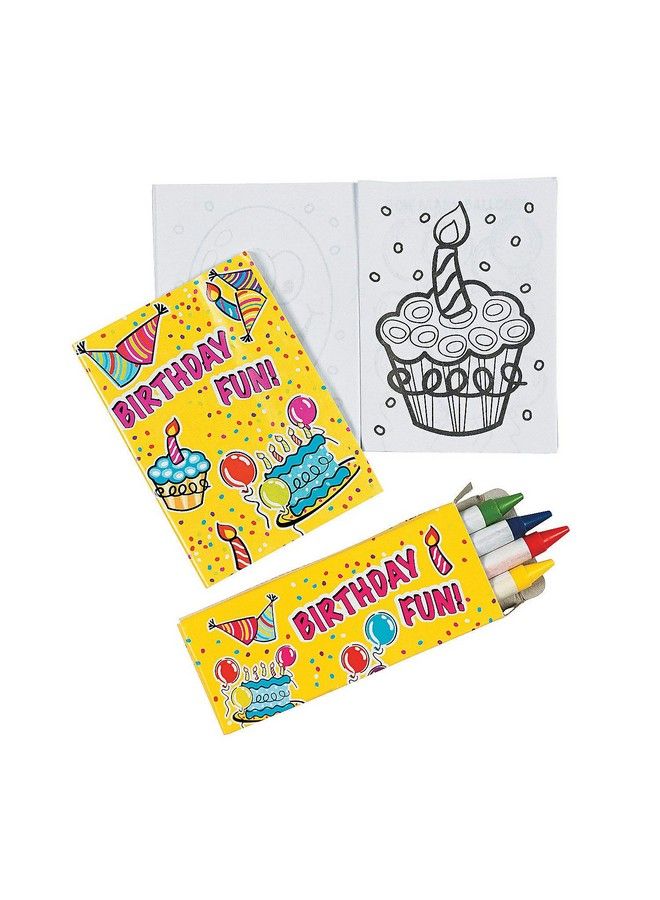 Fun Express Mini Happy Birthday Activity Sets For Birthday Stationery Activity Books Coloring Books Birthday 12 Pieces - Image 2
