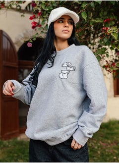 Grey Oversized Sweatshirt with Abstract Embroidery - pzsku/Z3D178B0839AE4F684775Z/45/_/1739706632/17165e8d-1851-4fdb-a65e-6097c739f5ec