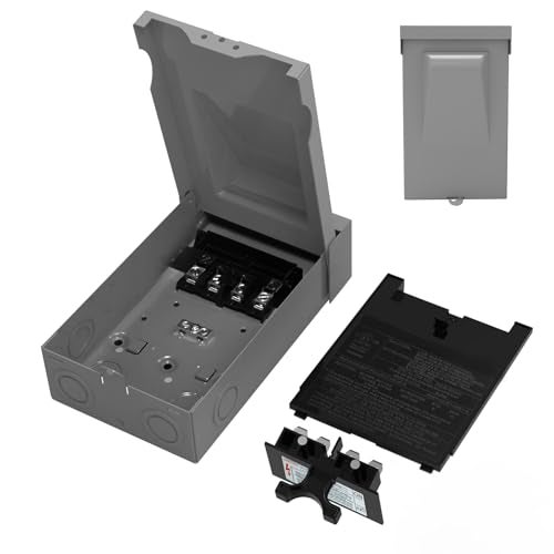 HIITIO 240VAC 60 Amp Non-Fused AC Disconnect Box, Outdoor Waterproof Metal Enclosure with Pull-Out Switch - for Home & Light Commercial HVAC, Condensing Units & Air Conditioning Systems - UL Listed - Image 1