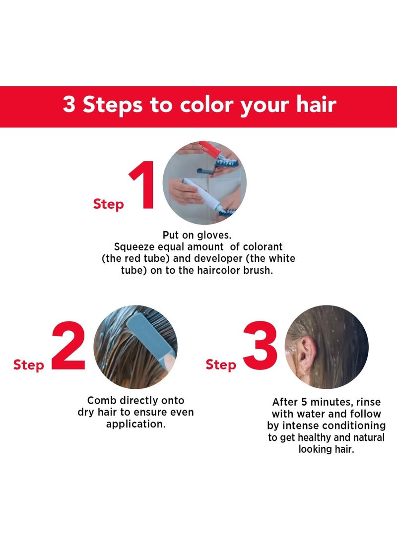 Revlon Top Speed Hair Color for Men Natural Black | Infused with Mother of Pearl and Ginseng Root extract for Intense Conditioning | 100% Grey Coverage in 5 Minutes | Shiny & Nourished Hair - Image 2