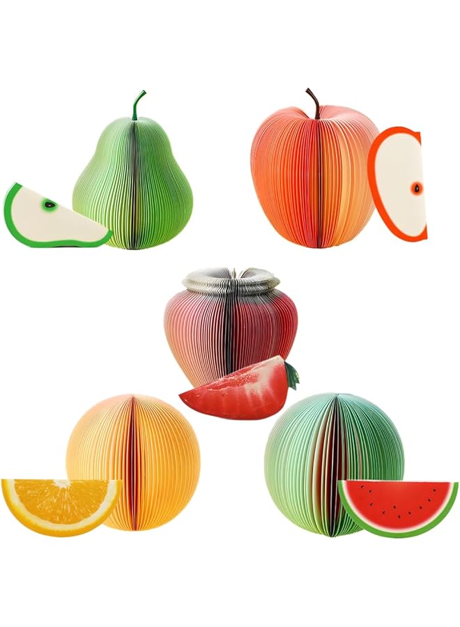 إيروريكس ملاحظات لاصقة ثلاثية الأبعاد، 5 فواكه مختلفة، 625 قطعة من أقلام تحديد الكتب القابلة للكتابة عليها، وسادات ملاحظات لاصقة للمنزل والمكتب والمدرسة، رائعة كهدية للعطلات، ديكور مكتبي جمالي، ورق لاصق، 125 ورقة - Image 2