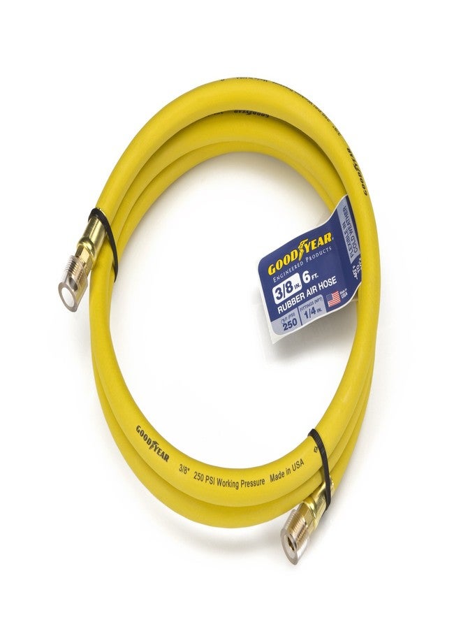 Goodyear 6' x 3/8" Rubber Whip Hose Yellow 250 PSI - Image 1