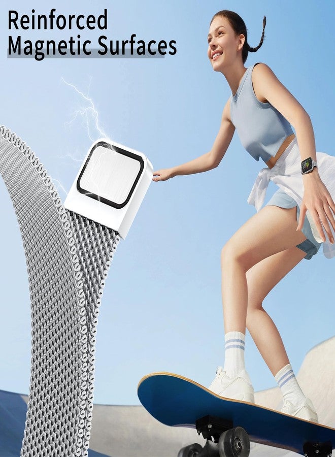 MARGE PLUS Slim Milanese Loop Compatible with Apple Watch Band for women 41mm 40mm 38mm 42mm 46mm 45mm 44mm, Stainless Steel Magnetic Mesh Strap work on iWatch Series 11 10 9 8 7 6 5 4 3 & SE 3 2 1 - Image 4