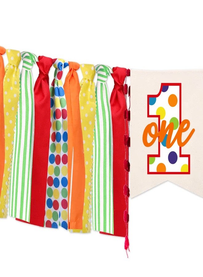 Bchinb High Chair Banner One Year Old Birthday Decoration, Burlap Red Sesame Street Theme First Birthday Party Supplies - Image 2