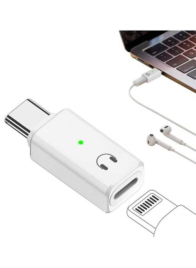 HY Compatible for USB C to Lightning Audio Adapter, USB C to Lightning Headphone Converter with Indicator Light, Lightning to USB C Adapter for iPhone 16 15 Series, MacBook and More USB-C Devices-B - Image 1