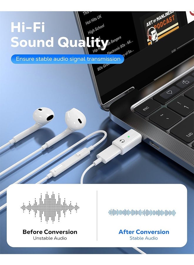 HY Compatible for USB C to Lightning Audio Adapter, USB C to Lightning Headphone Converter with Indicator Light, Lightning to USB C Adapter for iPhone 16 15 Series, MacBook and More USB-C Devices-B - Image 4