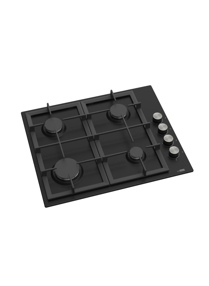 GL General GL General 4 Burners Built In Gas Cooker, 60x52 cm, Black Surface, Auto Burn, Total Safety  - Image 2