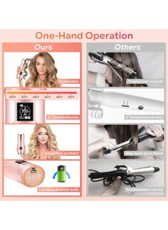 General Automatic curling iron, wireless automatic curling iron with 6 temperature and timer, rechargeable and portable rotating curling iron styling tool with built-in 5000mAh battery  - Image 3