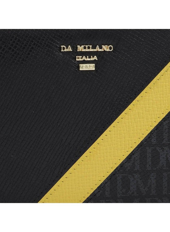 Da Milano Zip Leather Wallet for Women - Black - Image 5