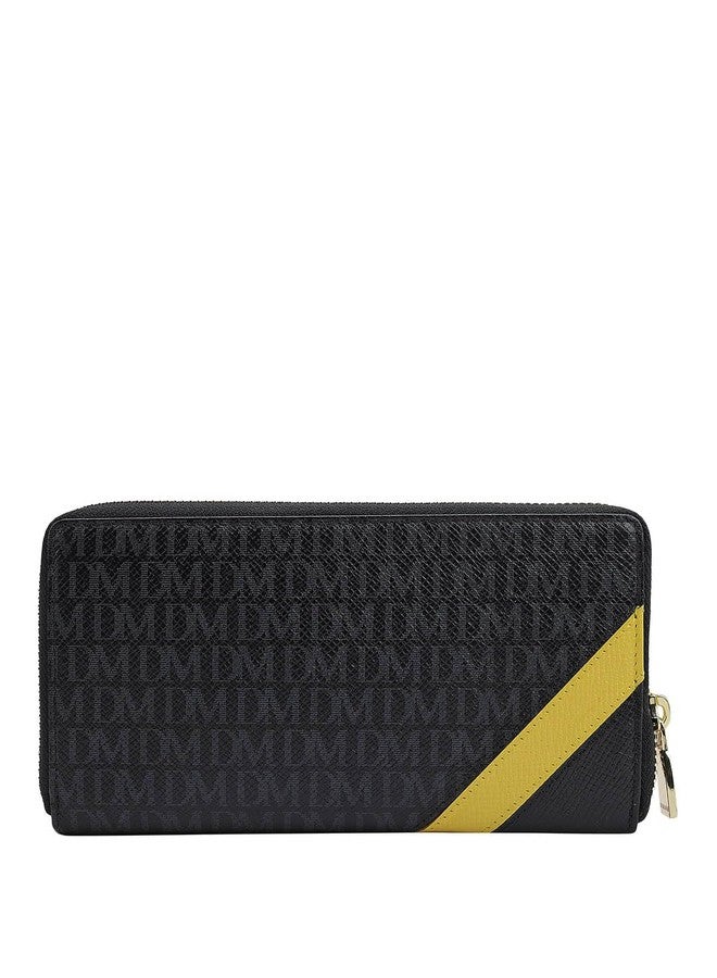 Da Milano Zip Leather Wallet for Women - Black - Image 3