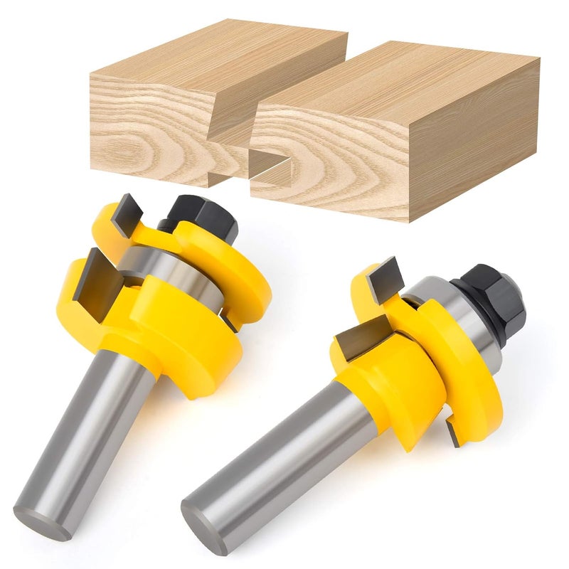 MEIGGTOOL 1/2 Inch Shank Bevel Stile and Rail Router Bit with Back-Cutter Panel Raiser Set of 3 PCS - Image 4