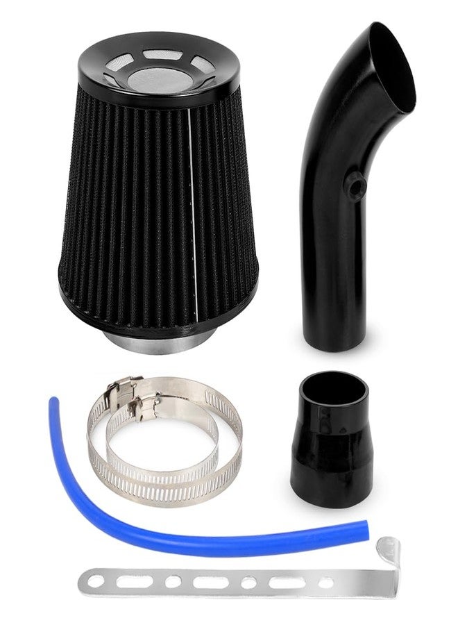 BARTOO Cold Air Intake Pipe Alumimum 3'' Cold air Intake Filter Induction kit (Black) - Image 1