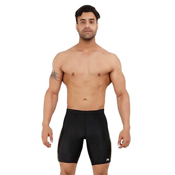 NEVER LOSE Swimwear Swimming Jammers for Men (Green Nylon, S) - Image 5