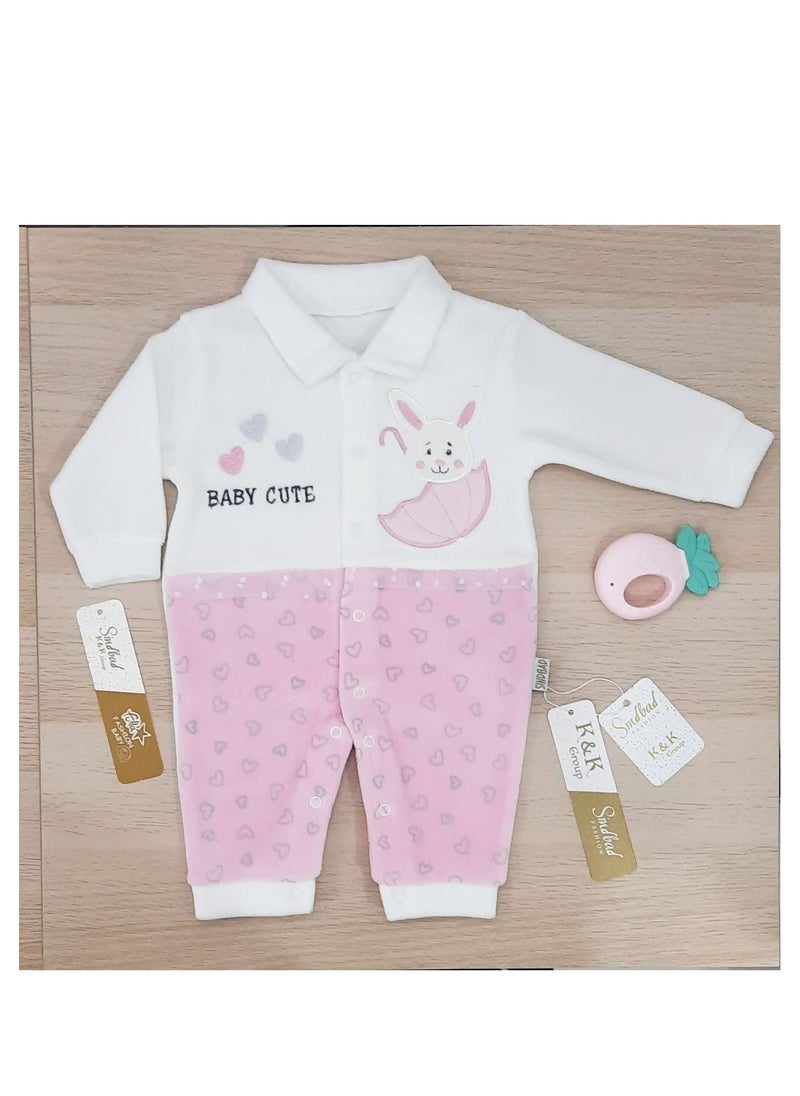 Fulla Fashion kids - Winter Newborn umbrella Jumpsuit (box) (pink) - Image 1