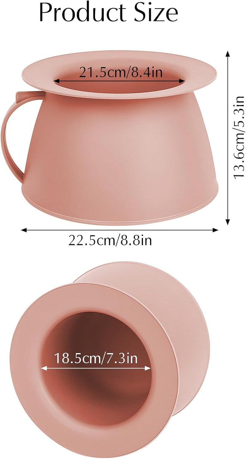 OOCOME وعاء غرفة المرحاض دلو بول زجاجة بول أواني المرحاض دلو بول بجانب السرير مع أغطية لمنع الروائح، مناسب للأطفال والنساء والرجال (وردي2) - Image 2