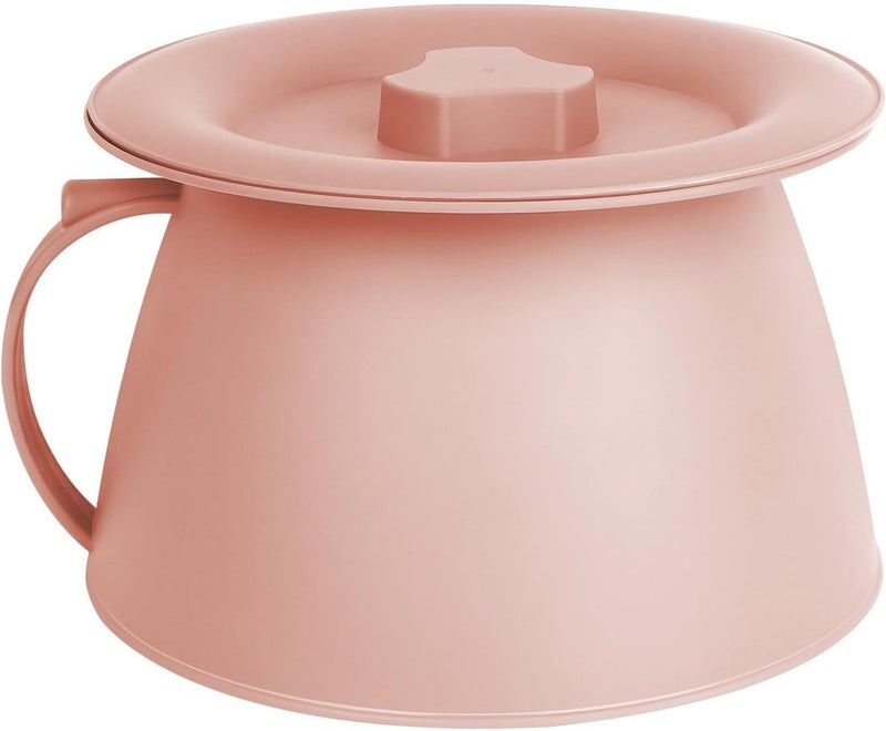 OOCOME وعاء غرفة المرحاض دلو بول زجاجة بول أواني المرحاض دلو بول بجانب السرير مع أغطية لمنع الروائح، مناسب للأطفال والنساء والرجال (وردي2) - Image 1