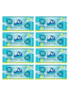 Bath Wipes For Adults | Large, Rinse Free Body Cleansing Wipes | Aloe Vera & Vitamins | Cleanse & Protect (Pack Of 8 (80 Count))