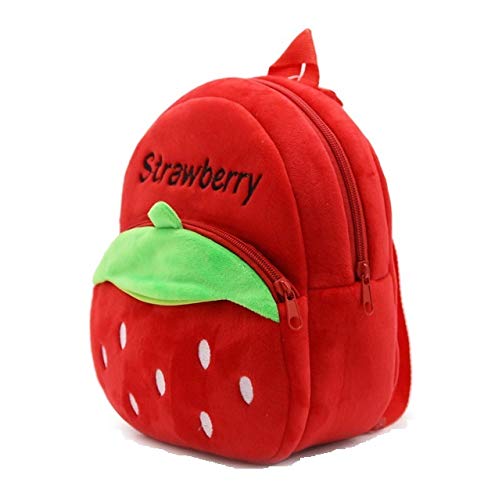 blue tree School Bag for Cute Kids for (2-5 Years), Nursery Soft Plush Red Strawberry Bag for toddlers, Mini Travel Picnic Backpack for Baby Boys and Girls - Image 3