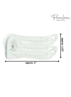 Parcelona French Simply Bear Paw Medium 3” Celluloid Acetate Side Slide In Jaw Yoga Fine Hair Claw Clip For Women And Girls (Clear)  - Image 5