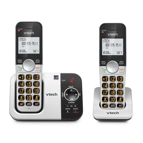 VTech Cordless Phone with 2 Handsets Big Buttons Large Backlit Display Answering Machine DECT 60 Caller ID Intercom Easy to Use VG2322 - Image 1