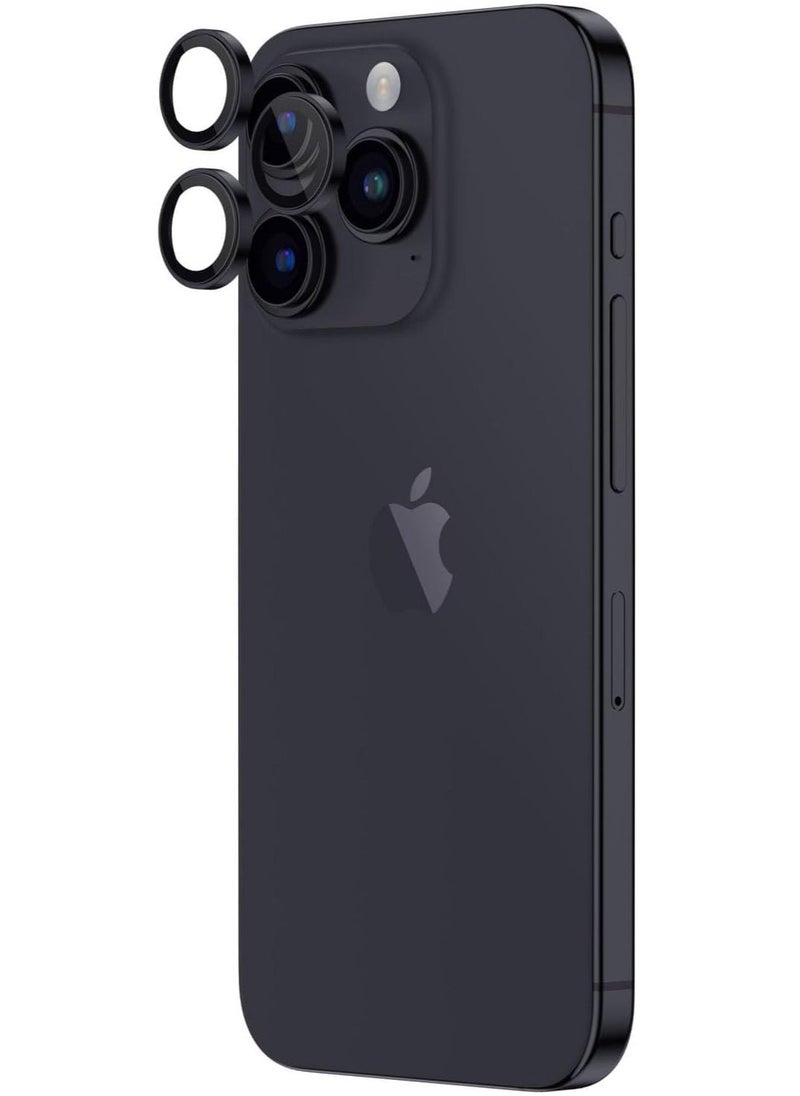 Raxoom iPhone 15 Pro and iPhone 15 Pro MAX Camera Lens Protector Supreme Tempered Glass Crystal AR Lens Defender (Black) - Image 2