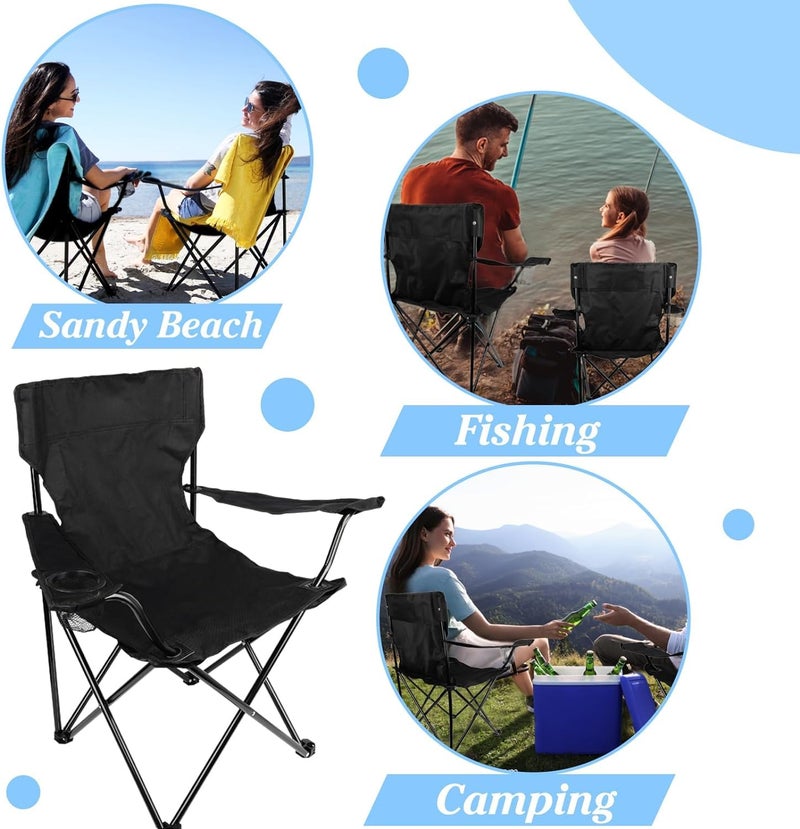 HaRvic Folding Camping Fishing Chair Lawn Garden Chair for Adult Travelling Lawn Patio Fishing Garden Beach Picnic Outdoor Foldable Chair Blue - Image 5