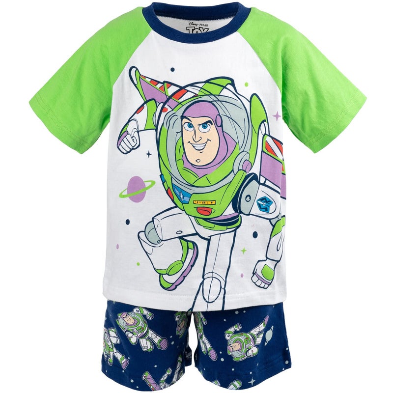 Disney Pixar Toy Story Buzz Lightyear Toddler Boys T-Shirt French Terry Shorts White/Blue 3T - Image 5