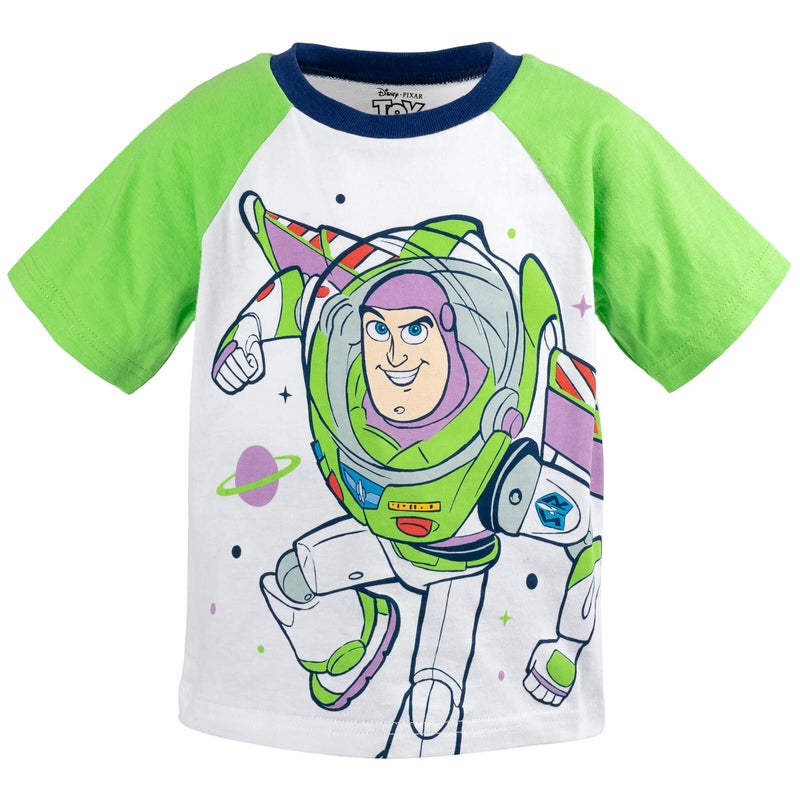 Disney Pixar Toy Story Buzz Lightyear Toddler Boys T-Shirt French Terry Shorts White/Blue 3T - Image 3