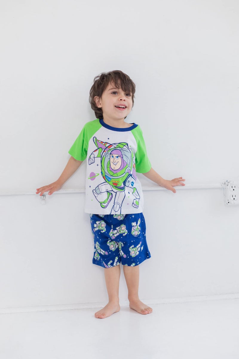 Disney Pixar Toy Story Buzz Lightyear Toddler Boys T-Shirt French Terry Shorts White/Blue 3T - Image 2